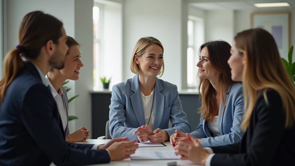 Groupe de professionnels en discussion constructive