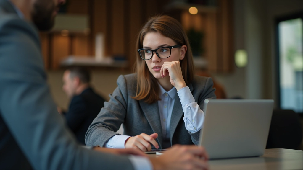 Personne distraite pendant une conversation, avec un téléphone visible, illustrant les obstacles courants à l'écoute active