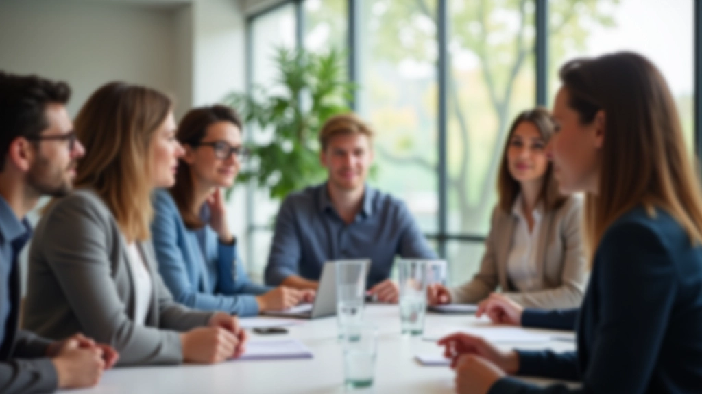 Groupe en discussion constructive, naviguant la diplomatie et le consensus avec respect mutuel