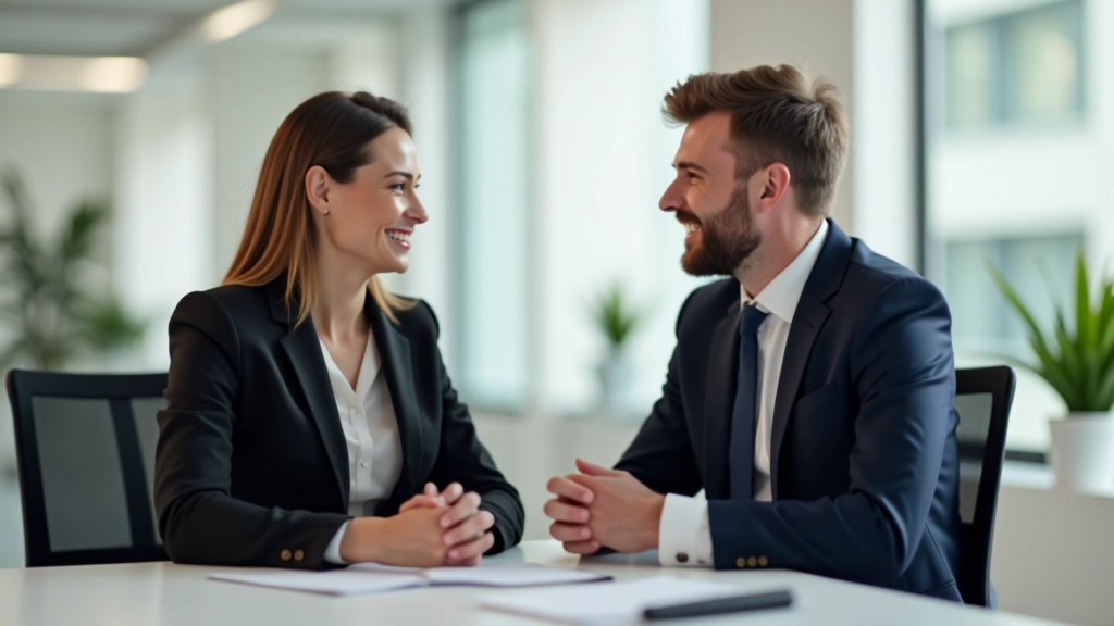 Deux collègues dans un environnement professionnel, démontrant une communication assertive efficace et respectueuse
